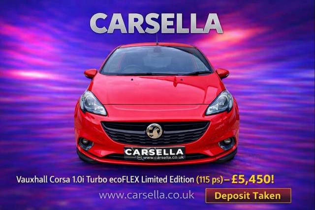 Vauxhall Corsa 1.0i Turbo ecoFLEX Limited Edition Hatchback 3dr Petrol Manual Euro 6 (s/s) (115 ps) Hatchback Petrol Red